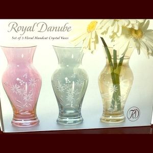Set of 3 - Crystal Vases